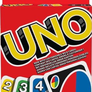 UNO - Classic Colour & Number Matching Card Game - 112 Cards - Customizable & Erasable Wild - Special Action Cards Included - Gift for Kids 7+, W2087