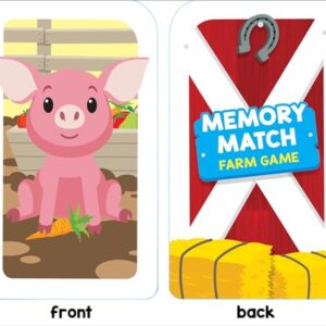 School Zone - Memory Match Farm Card Game - Ages 3+, Preschool to Kindergarten, Animals, Early Reading, Counting, Matching, Vocabulary, and More (School Zone Game Card Series)