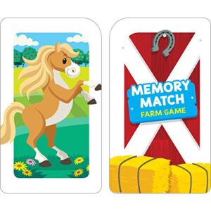 School Zone - Memory Match Farm Card Game - Ages 3+, Preschool to Kindergarten, Animals, Early Reading, Counting, Matching, Vocabulary, and More (School Zone Game Card Series)