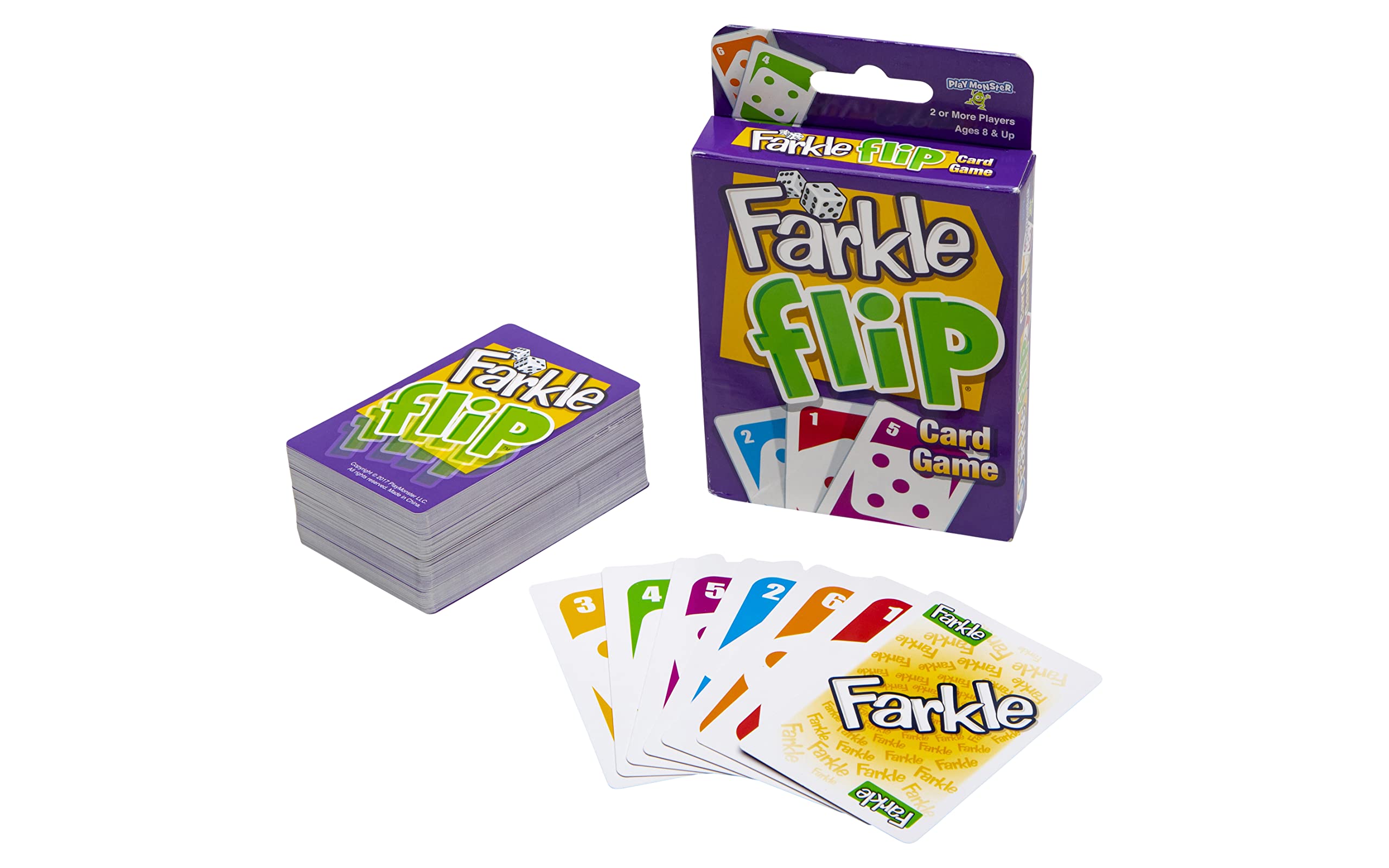 PlayMonster Farkle Flip — The Classic Dice Game Now in a Card Game — For Game Nights — Ages 8+