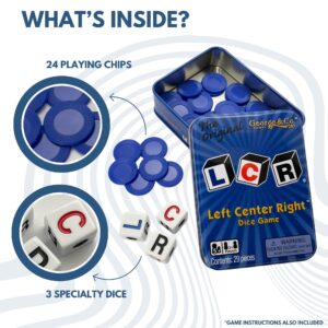 LCR® Left Center Right™ Dice Game - Blue Tin