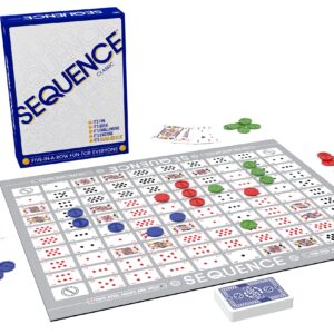 SEQUENCE- Original SEQUENCE Game with Folding Board, Cards and Chips by Jax ( Packaging may Vary ) White, 10.3" x 8.1" x 2.31"