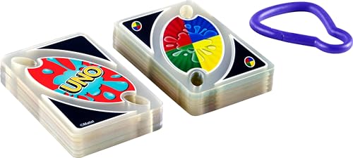 Mattel Games ​UNO Splash Card Game for Outdoor Camping, Travel and Family Night with Water-Resistent Plastic Cards