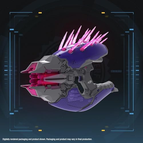 Nerf LMTD Halo Needler Dart-Firing Blaster, Light-Up Needles, 10-Dart Rotating Drum, 10 Nerf Elite Darts, Game Card with in-game Content