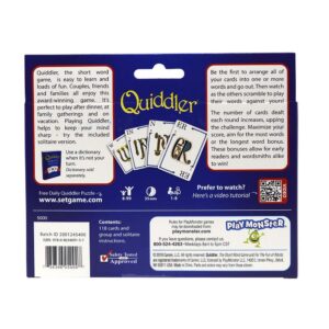 Quiddler — Card Game — Make Short Words With Cards to Win — For Family Game Nights — Ages 8+