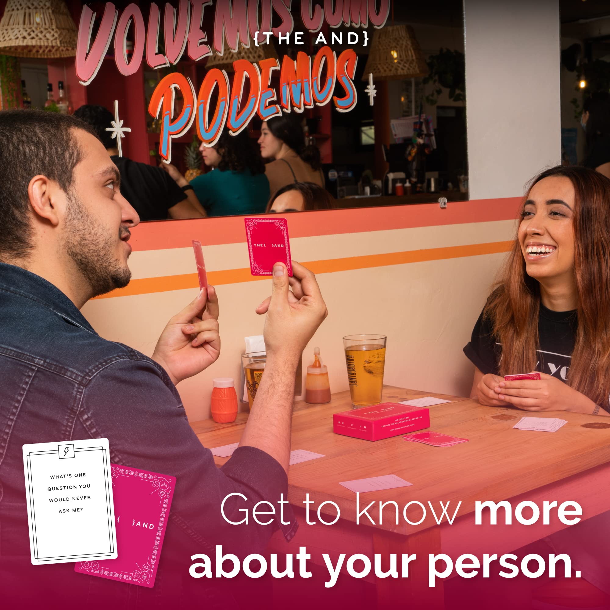 {THE AND} Dating Edition - 199 Thoughtful Conversation Cards for Dating Couples - Questions to Get to Know Your New Person & Create Connections - Fun Date Night Card Game for Adults by The Skin Deep