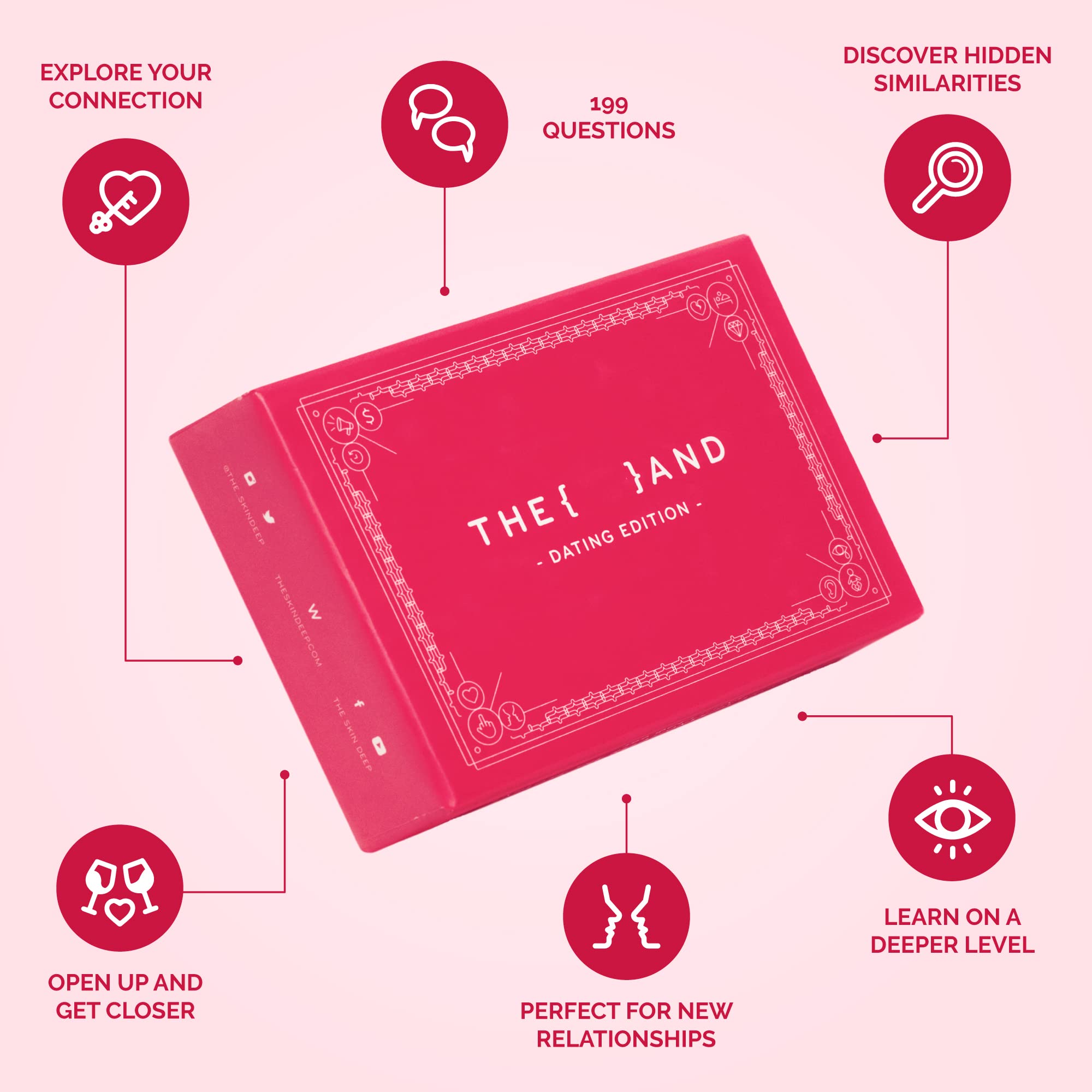 {THE AND} Dating Edition - 199 Thoughtful Conversation Cards for Dating Couples - Questions to Get to Know Your New Person & Create Connections - Fun Date Night Card Game for Adults by The Skin Deep