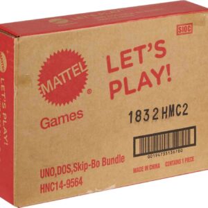 Mattel Games Set of 3 Games with UNO, Skip-Bo & DOS, Travel Games for Kids & Family Night with Storage Tin Box