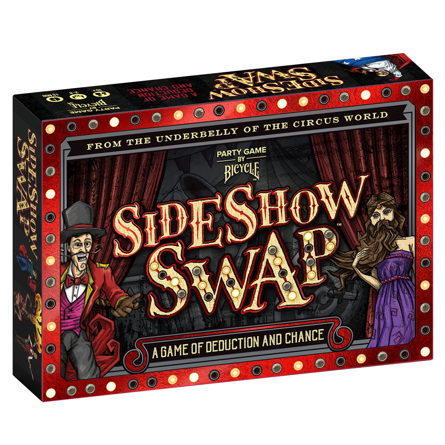 Bicycle Sideshow Swap - A Game of Deduction - Card Game - 2-8 Players - Ages 8+ , Black