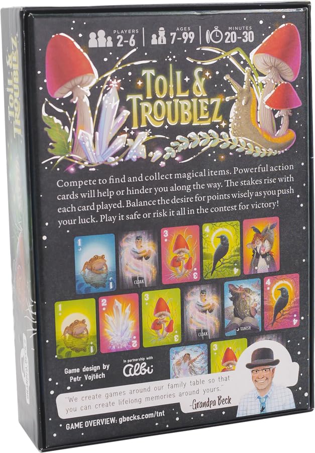 Grandpa Beck's Games Toil & Troublez | from The Creators of Cover Your Assets | Fun Push Your Luck Card Game | for Kids, Teens, and Adults | 2-6 Players, Ages 7+