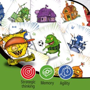 Speedy Monsters Kids Card Games, 2 Fun, Fast-paced Card Games for Kids 8-12. Easy to Learn. No Reading Required- Kid Card Games ages 4-8. Kids Games and Family Game Night Friendly |2-6 Players