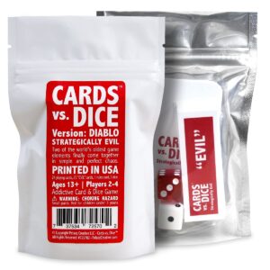 Pelaez Creative LLC Cards vs. Dice - Strategically Evil - Addictive Card & Dice Game - 2–4 Players (DIABLO)