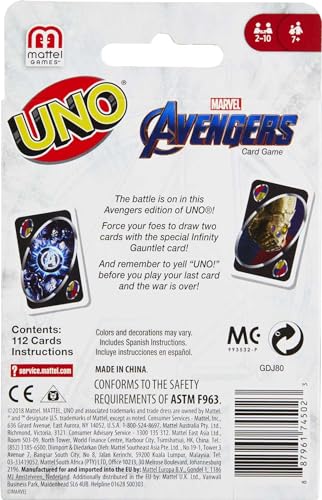 Mattel Games UNO Avengers Kids and Family Card Game