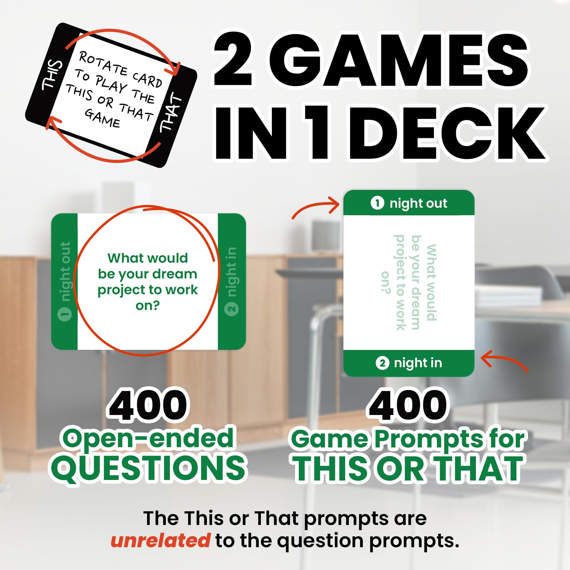 Prompta 400 Conversation Cards for Coworkers - Fun Icebreaker Teambuilding Game for Work