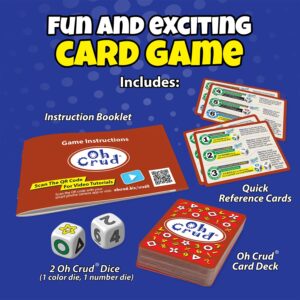 Oh Crud Card and Dice Game, Family Game for 2-6 Players, Adults, Teens, Kids, Easy-to-Learn, Strategy, Great for Friends and Families - Ghetti Games