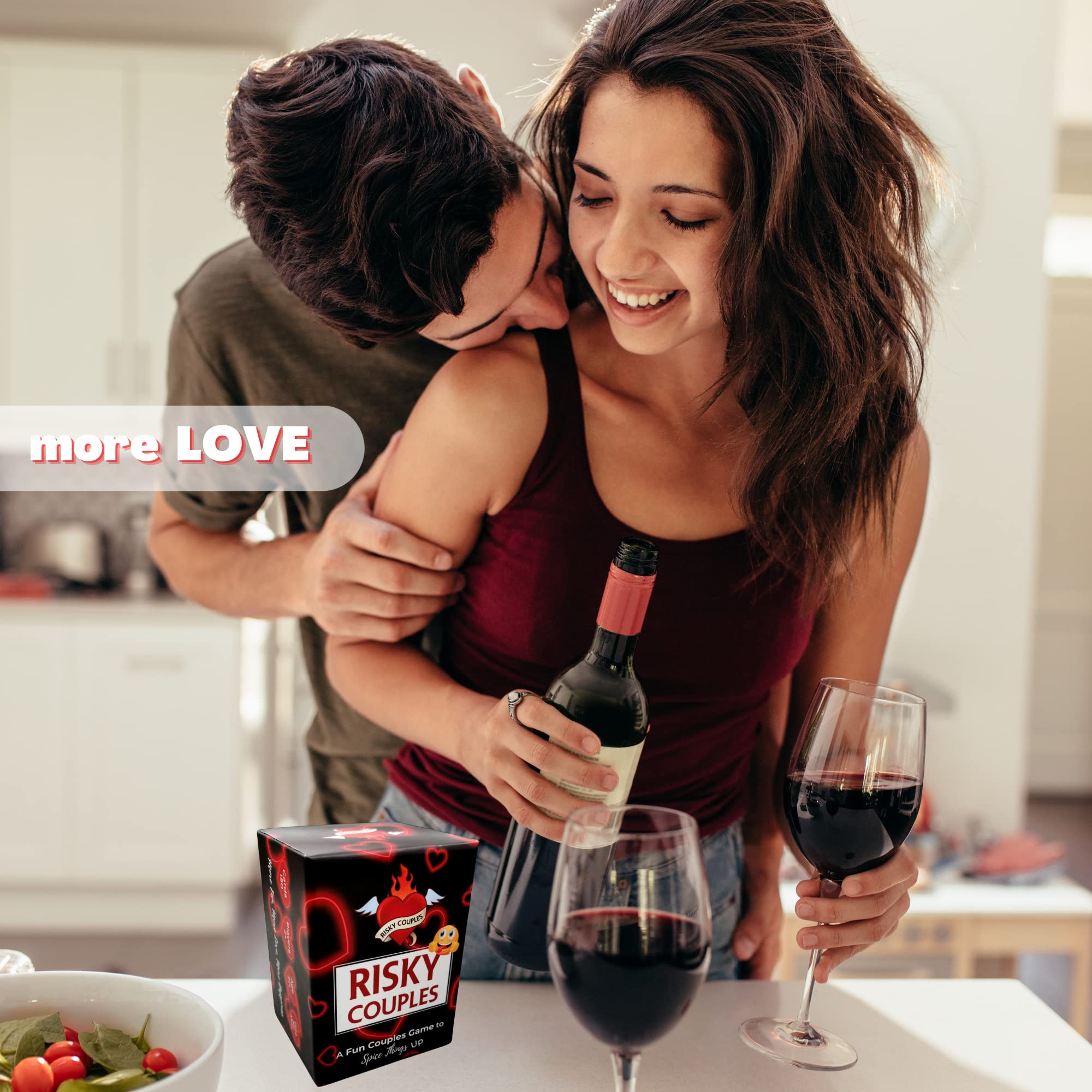 RISKY COUPLES - Super Fun Couples Game for Date Night: 150 Spicy Dares & Questions for Your Partner. Romantic Anniversary & Valentines Gifts. Card Game for Couple