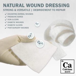 EVERLIT Calcium Alginate Wound Dressing | Gentle, Non-Stick Sterile Dressing Pad | Soft and Highly Absorbent Bandage with Soothing Gel Matrix (Pack of 20)