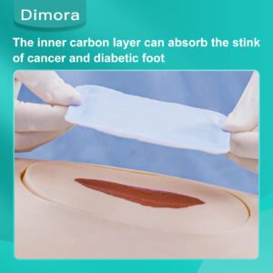 Dimora Upgrade Super Absorbent Dressing with Activated Charcoal for Wound Care, Odor Absorbing Pads 4"x 4" 10 Packs