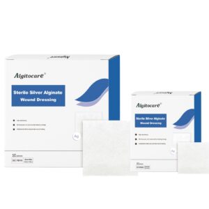 algitocare ag silver calcium alginate wound dressing - 4"x4"(pack of 10) with 2"x2"(pack of 10)