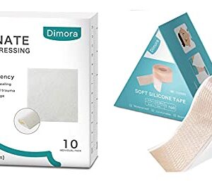 Dimora Calcium Alginate Wound Dressing & Soft Waterproof Silicone Tape with Easy Tear Design