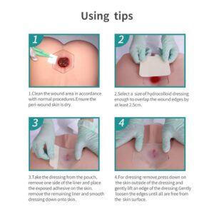 Dimora Calcium Alginate Wound Dressing, 4'' x 4'' Patches & Hydrocolloid Dressing 4'' x 4'', Sterile Self-Adhesive Patches