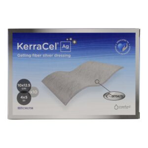 kerracel ag 4" x 5" gelling fiber silver would dressing (cwl1158) - absorbs and isolates wound drainage and kills bacteria, micro-contours to wound bed, maintains healthy moisture levels (box of 10)