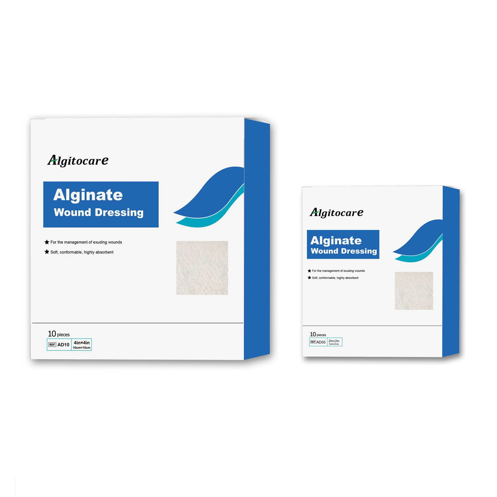 Algitocare Calcium Alginate Wound Dressing 4"x4" with 2"x2"