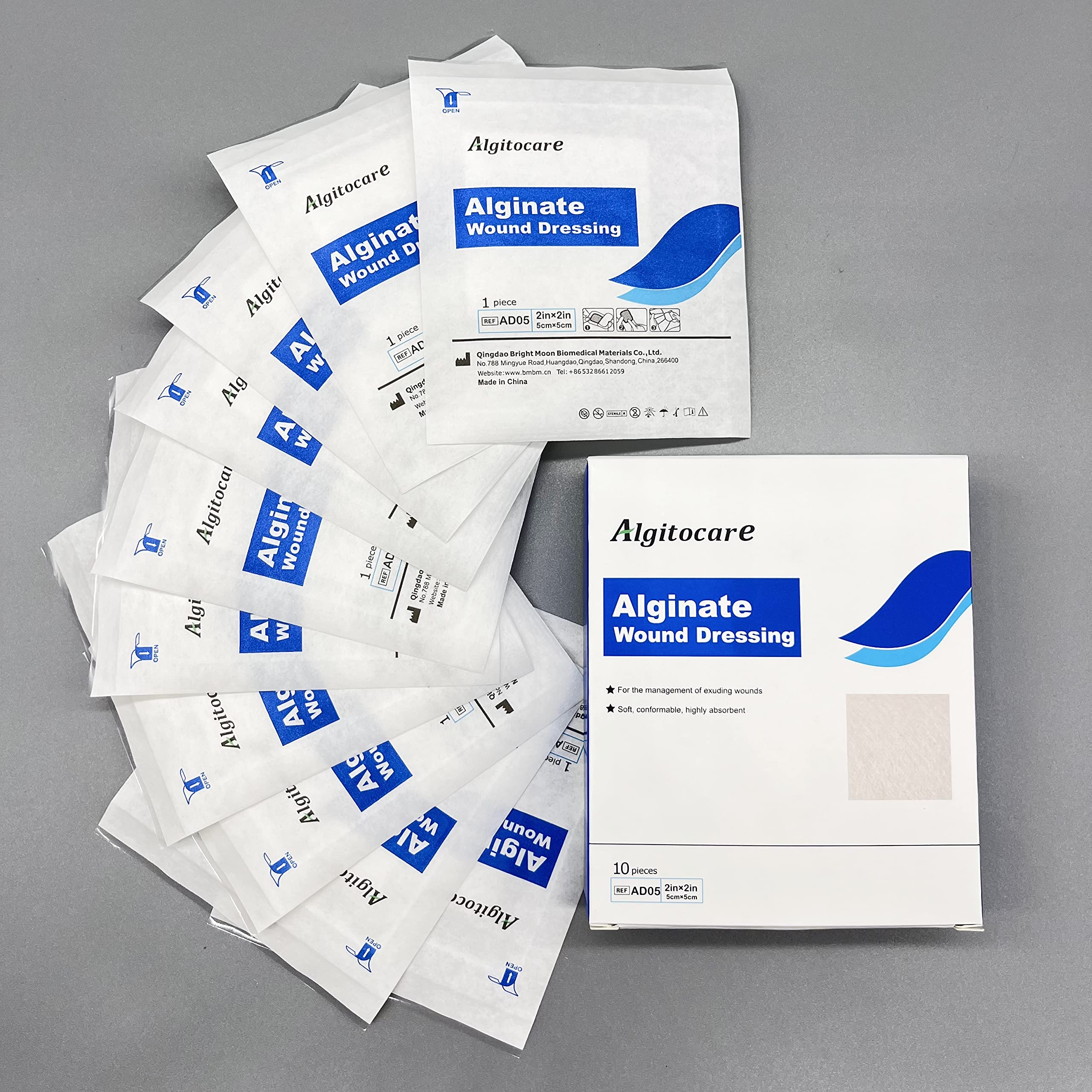 Algitocare Calcium Alginate Wound Dressing 4"x4" with 2"x2"