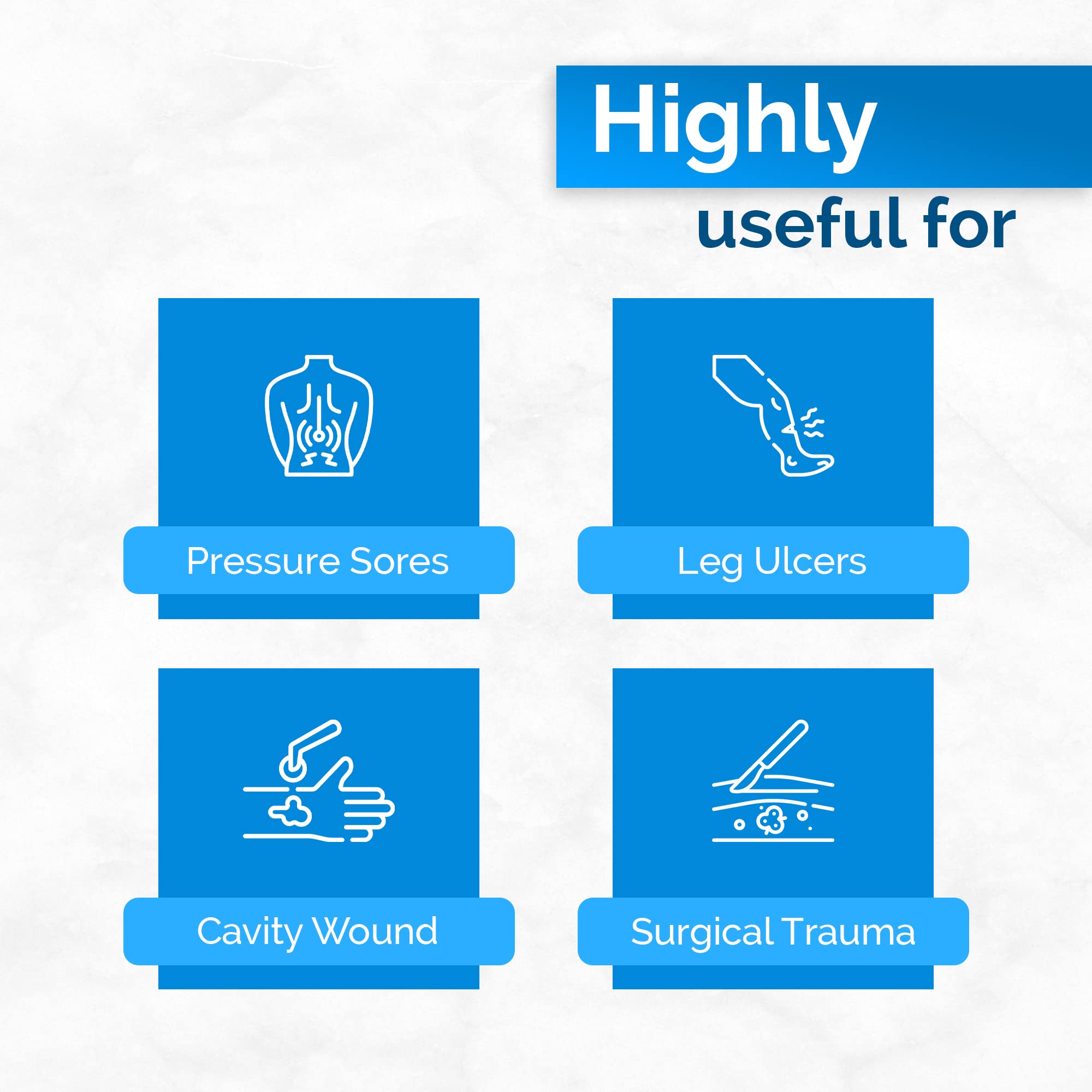 Calcium Alginate Wound Dressing 4" x 8" -Simpurity- Individual Thick Pads Antimicrobial Alginate Dressing Fiber Padding Medical Wound Care Products for Bed Sore-Pressure Sore-Leg Ulcer-Diabetic Foot