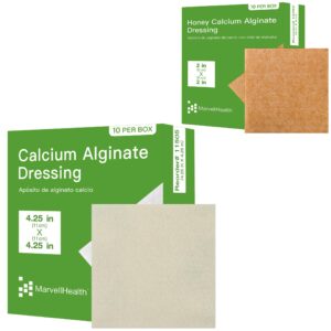 marvellhealth calcium alginate dressing & honey calcium alginate dressing, soft & conformable