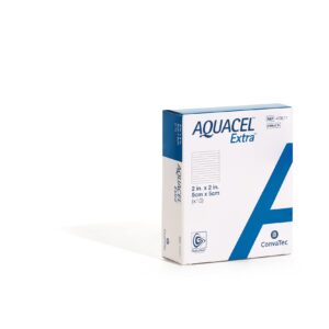 ConvaTec AQUACEL Extra 2"x2" Hydrofiber Two-Dimensional, Soft Absorbent Non-Woven Wound Dressing, 420671, Box of 10