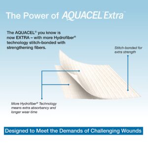 ConvaTec AQUACEL Extra 2"x2" Hydrofiber Two-Dimensional, Soft Absorbent Non-Woven Wound Dressing, 420671, Box of 10