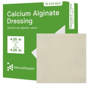 MarvellHealth Calcium Alginate Dressing & Transparent Film Dressing, Soft & Conformable