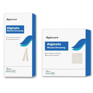 Algitocare Calcium Alginate Wound Dressing 4"x4" with 0.8"x12"