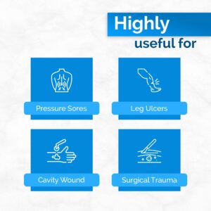 Calcium Alginate Wound Dressing 4" x 4" -Simpurity- Individual Thick Pads Antimicrobial Alginate Dressing Fiber Padding Medical Absorbency Healing Pads for Bed Sore-Pressure Sore-Leg Ulcer