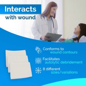 Calcium Alginate Wound Dressing 4" x 4" -Simpurity- Individual Thick Pads Antimicrobial Alginate Dressing Fiber Padding Medical Absorbency Healing Pads for Bed Sore-Pressure Sore-Leg Ulcer