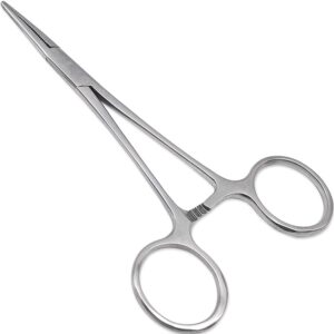 dexsur precision kelly hemostat forceps locking tweezers clamp, silver, 5.5 inches, straight stainless steel