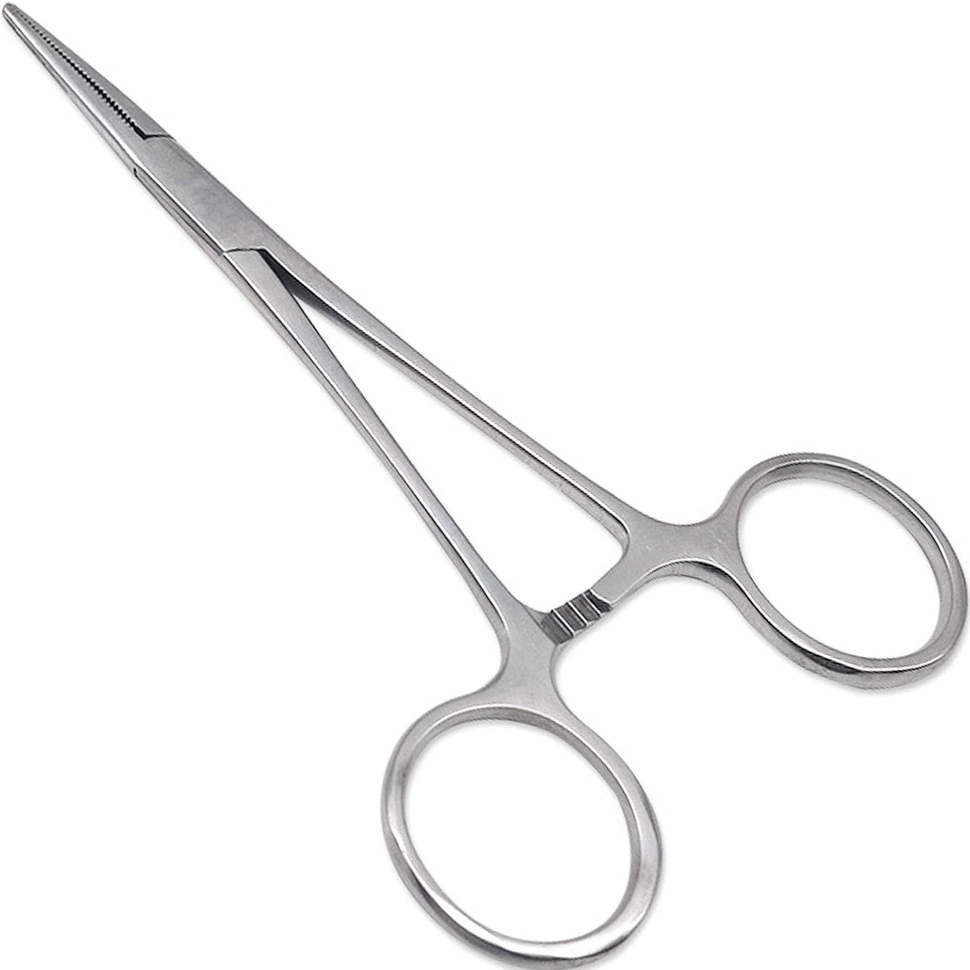 DEXSUR Precision Kelly Hemostat Forceps Locking Tweezers Clamp, Silver, 5.5 Inches, Straight Stainless Steel