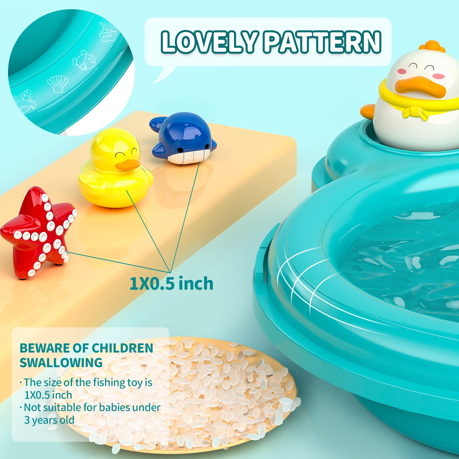 LEWANT Play Sink with Running Water, Kids Kitchen Sink & Fishing Playset with Electric Faucet, Toy Kitchen Accessories, Play Food, Dishwasher Toy for Toddler Girl Boy Birthday