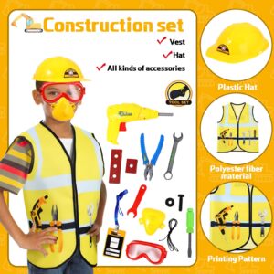 Deekin 5 Sets Kids Dressing up Costumes, Toddler Dressing up and Play for Age 3-7, Construction Worker, Police, Firefighter, Doctor, Surgeon Vest for Boys Girls Pretend Role Accessories