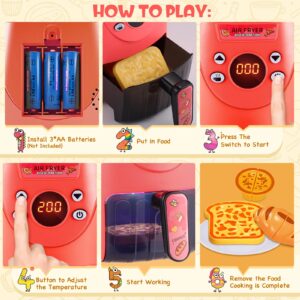 GAGAKU Toy Air Fryer Kids Play Kitchen Playset Accessories,Chefs Pretend Play Food Toys Oven with Light & Sound and Play Food Grill Cooking Utensils,Cooking Toys for 3-8 Year Old Girls Boys Gift
