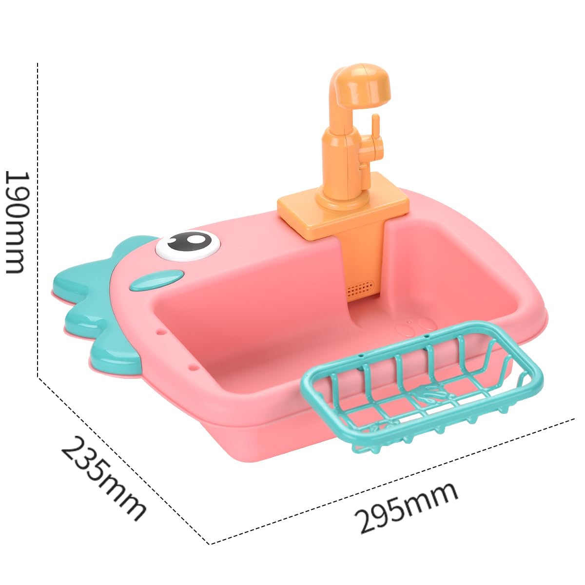 Kitchen Sink Toys with Running Water and Electric Faucet Automatic Water Cycle System，Play Kitchen Toy Accessories for Toddler,Pool Floating Fishing Toys，Pretend Role Play Toys for Boys Girls