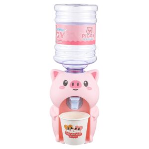 KESYOO Mini Water Dispenser Toy Miniature Household Water Cooler Fountain Toy Cute Pig Drinking Fountain Model Kids Pretend Play Kitchen Supplies (Pink)