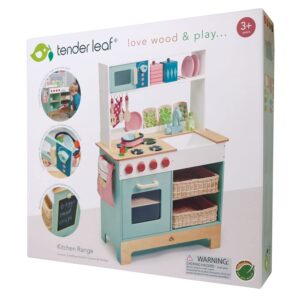 Tender Leaf Toys - Mini Chef Kitchen Range- Wooden Pretend Play Kitchen Set Develops Social, Creative and Imaginative Skills, Gender-Neutral - Age 3+