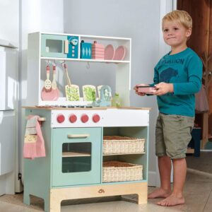 Tender Leaf Toys - Mini Chef Kitchen Range- Wooden Pretend Play Kitchen Set Develops Social, Creative and Imaginative Skills, Gender-Neutral - Age 3+