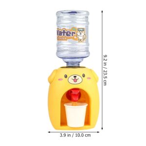 LUOZZY 2Pcs Mini Water Dispenser for Kids Cartoon Pig Dog Kids Water Machine Drinking Water Fountains Toys - Pink + Yellow