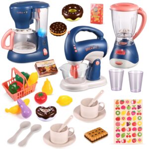 kitchen appliances toy for kids,kitchen toys for kids ages 3-5, blender,coffee maker and mixer with sounds & light,birthday gifts for kids boys girls age 3 4 5 6 7 8