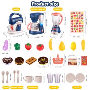 Kitchen Appliances Toy for Kids,Kitchen Toys for Kids Ages 3-5, Blender,Coffee Maker and Mixer with Sounds & Light,Birthday Gifts for Kids Boys Girls Age 3 4 5 6 7 8