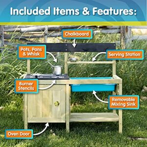 TP Toys Muddy Maker Mud Kitchen - Outdoor Kitchen Playset for Kids Brown