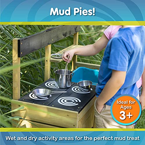 TP Toys Muddy Maker Mud Kitchen - Outdoor Kitchen Playset for Kids Brown